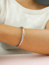 Posh Wave Hammered Bangle Stainless Steel
