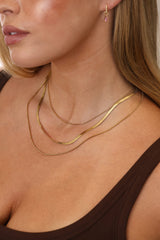 3 Layered Snake Chain Necklace - Stainless Steel