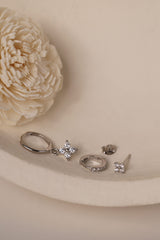 4 Clover Dangle Earrings SILVER