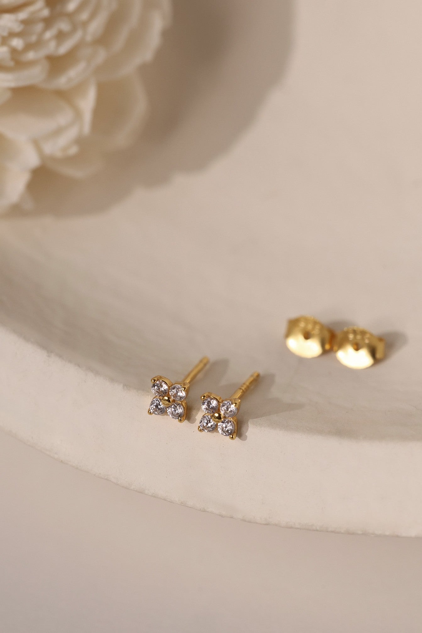 4 Clover Dangle Earrings GOLD