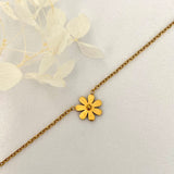 Daisy Stainless Steel Gold Necklace