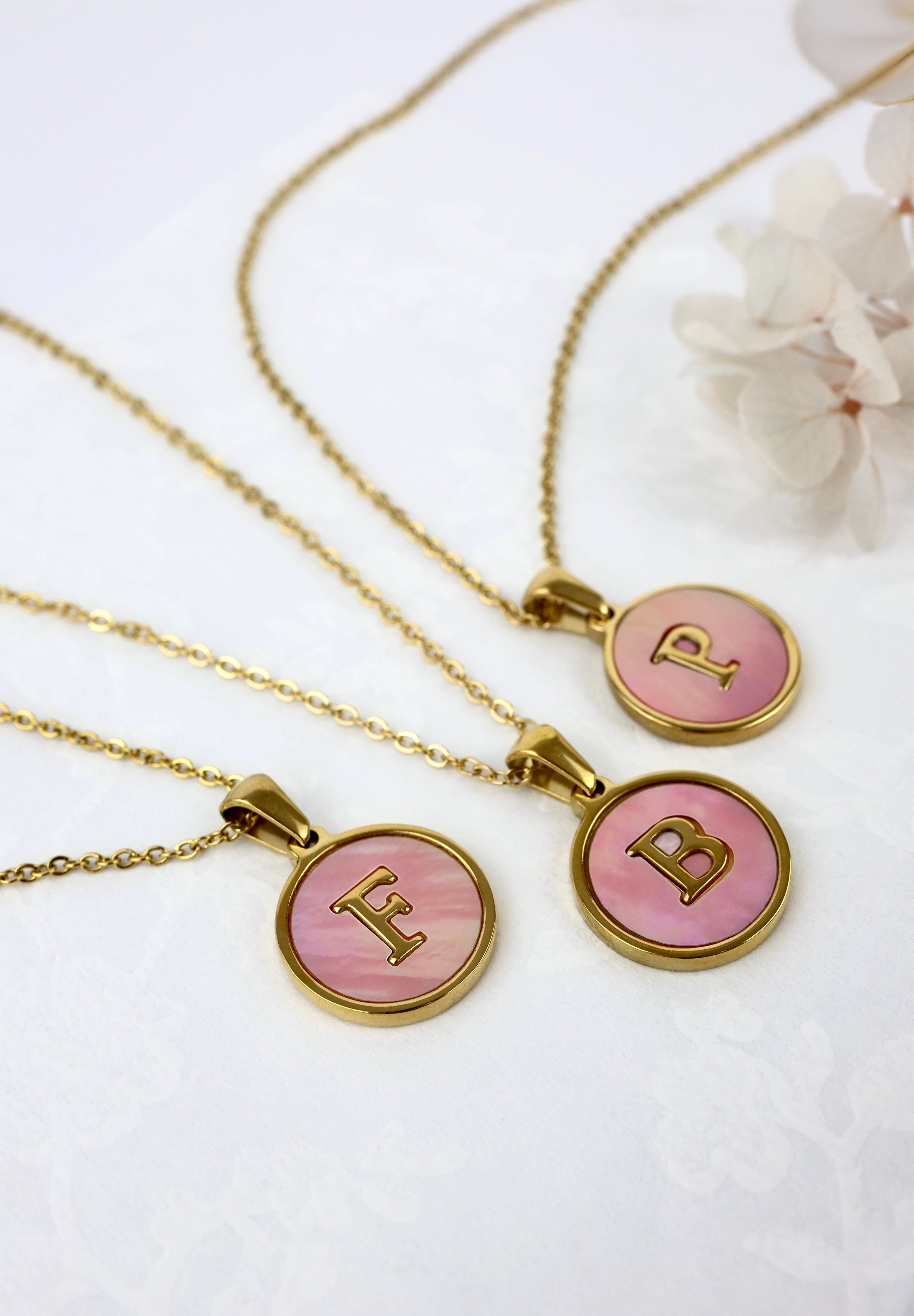 Peony Stainless Steel Initial A-Z Letter Custom Necklace No Thank you