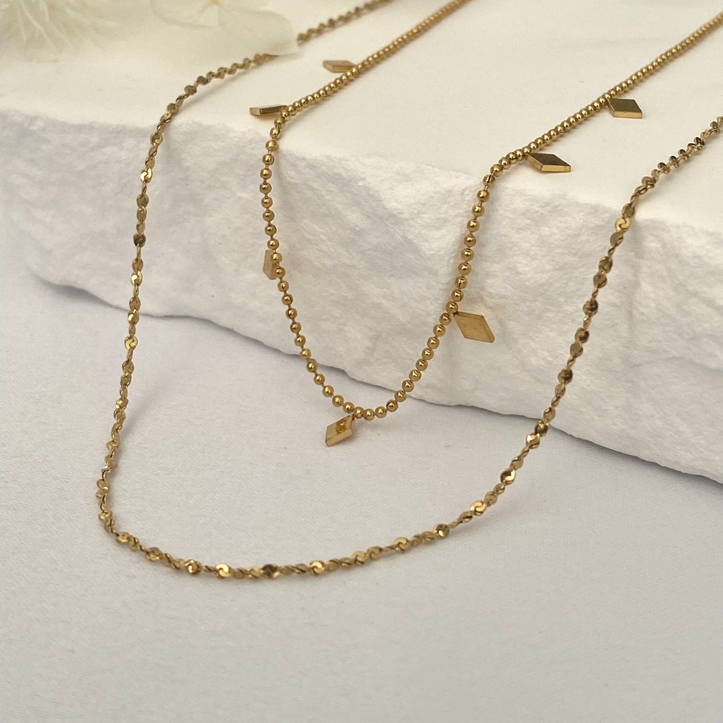 Stainless Steel Double Layered Gold Necklace Minimalist