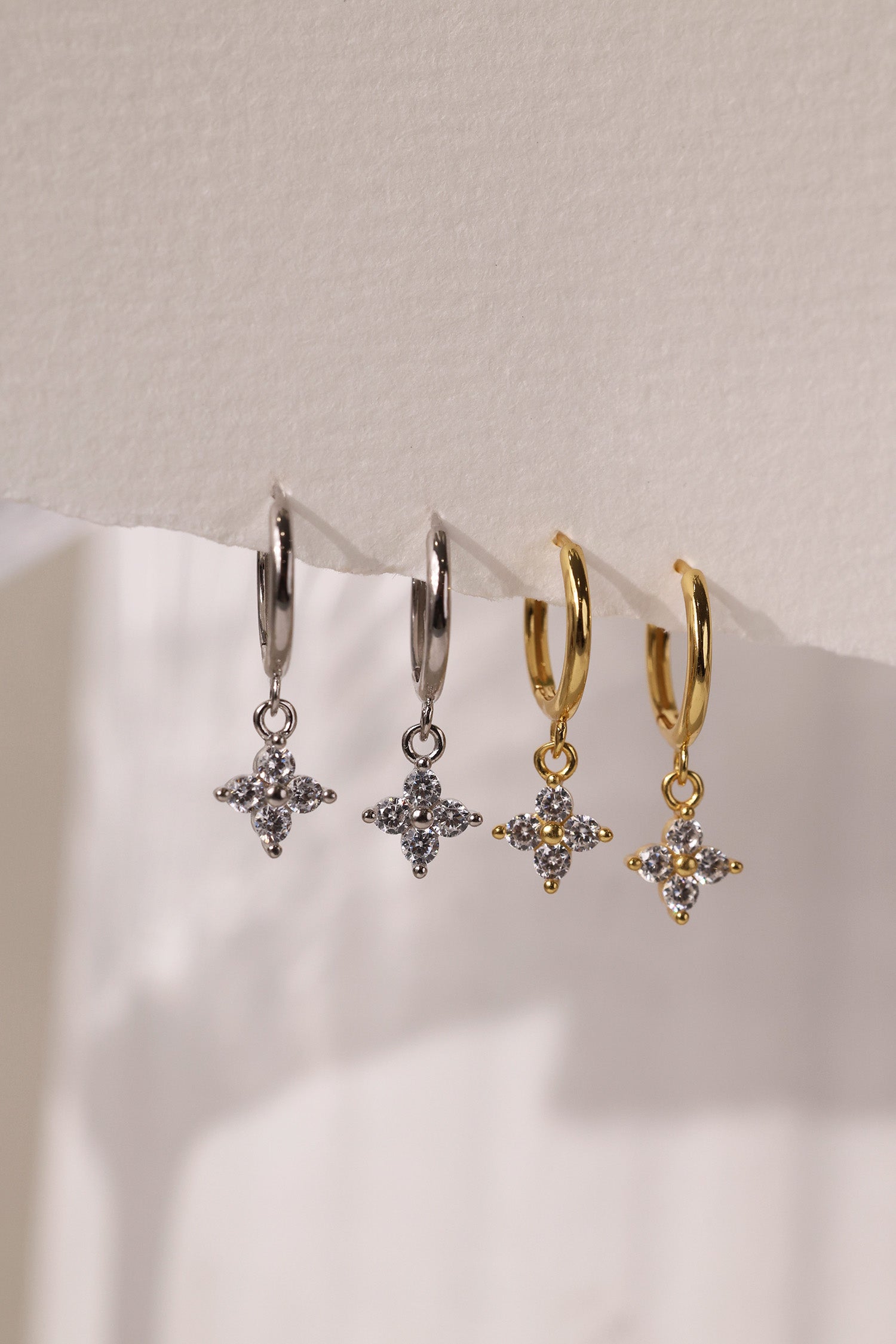 4 Clover Dangle Earrings SILVER