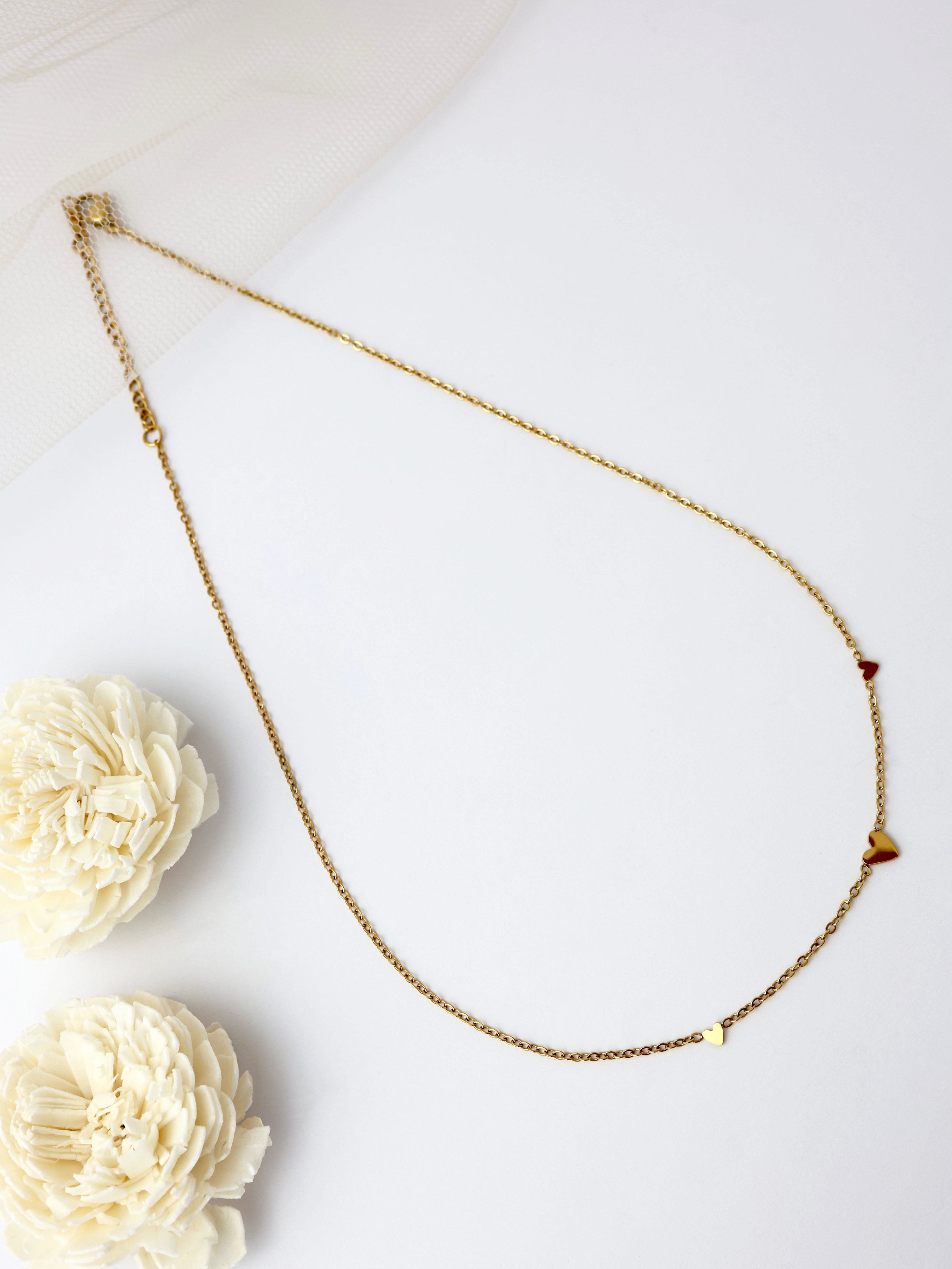 Cupid Dainty Love Heart Layering Necklace - Stainless Steel