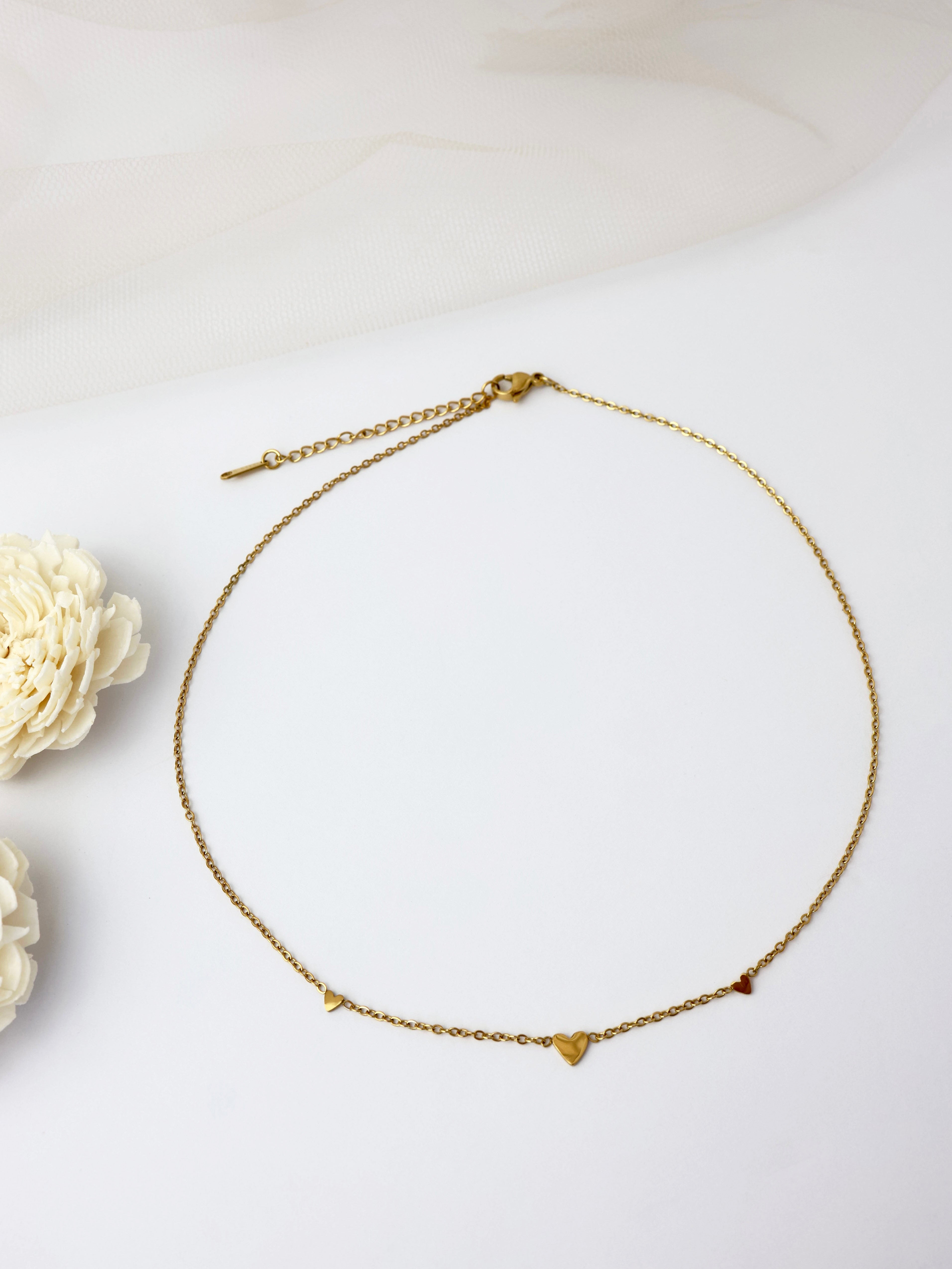 Cupid Dainty Love Heart Layering Necklace - Stainless Steel