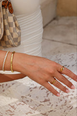 Sahara Half Pave Ring Stainless Steel Gold