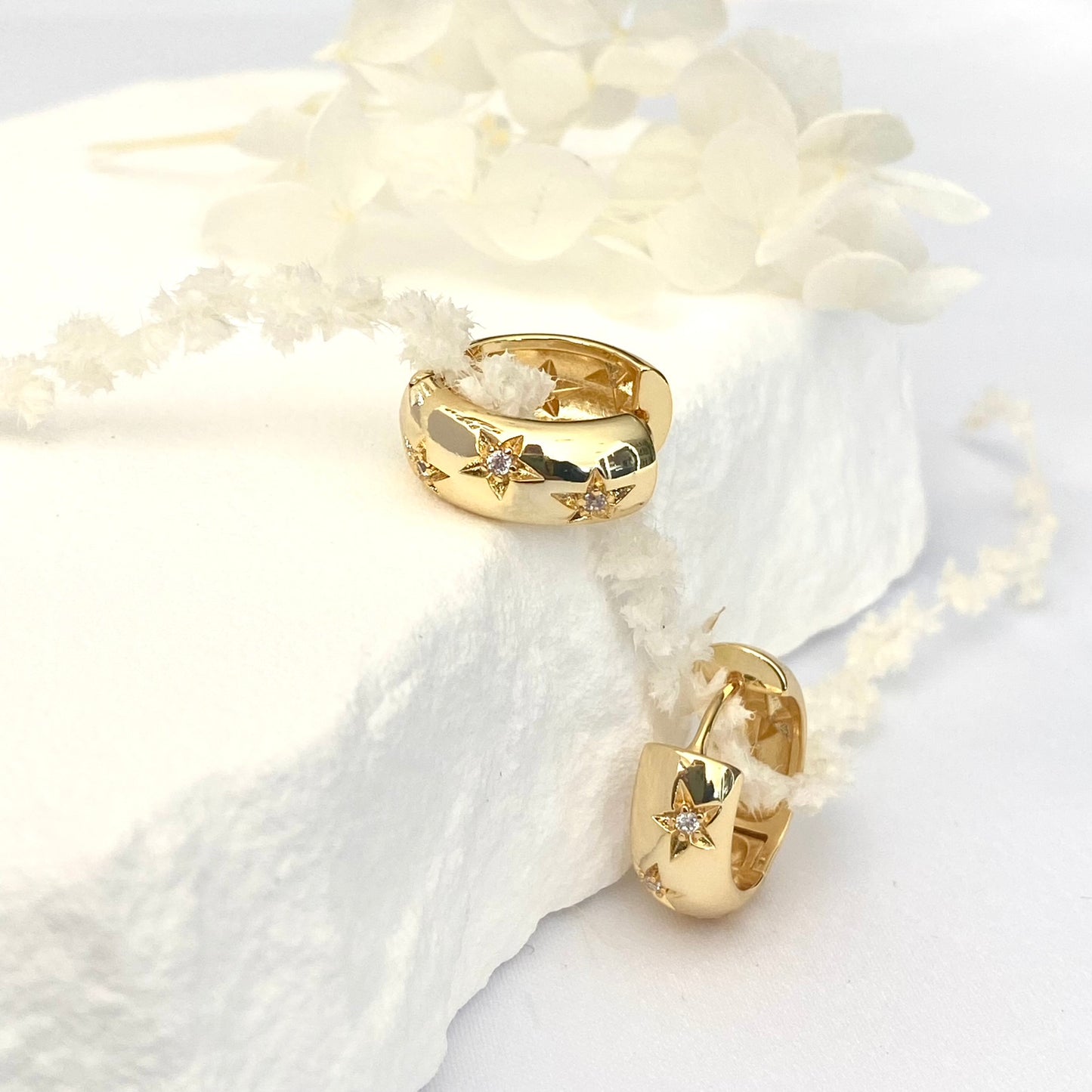 Celestial Thick Gold hoops