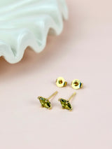 Tuni Marquise-Cut Peridot Stud Earrings- Sterling Silver