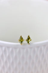 Tuni Marquise-Cut Peridot Stud Earrings- Sterling Silver