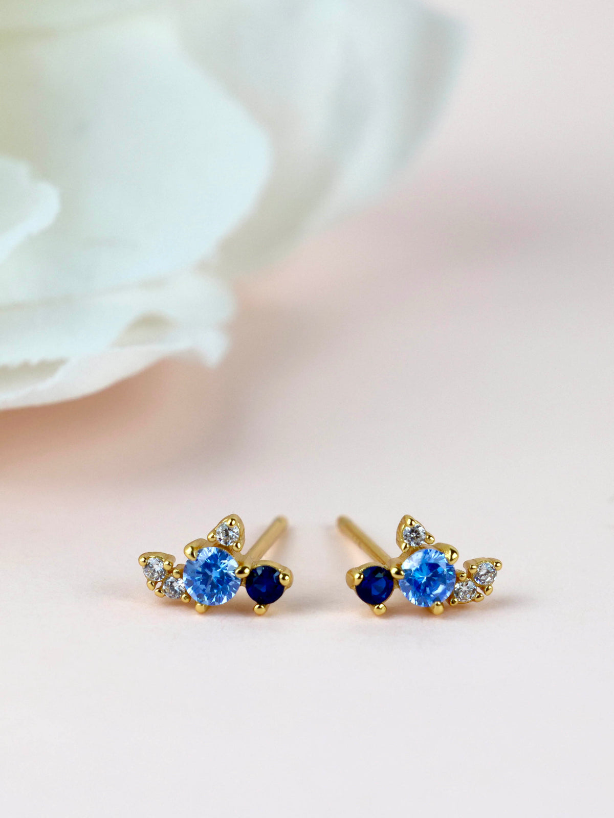 Azure Ear Rings Azure Blue Gold Earrings – Stackable Statement Set – ANETT