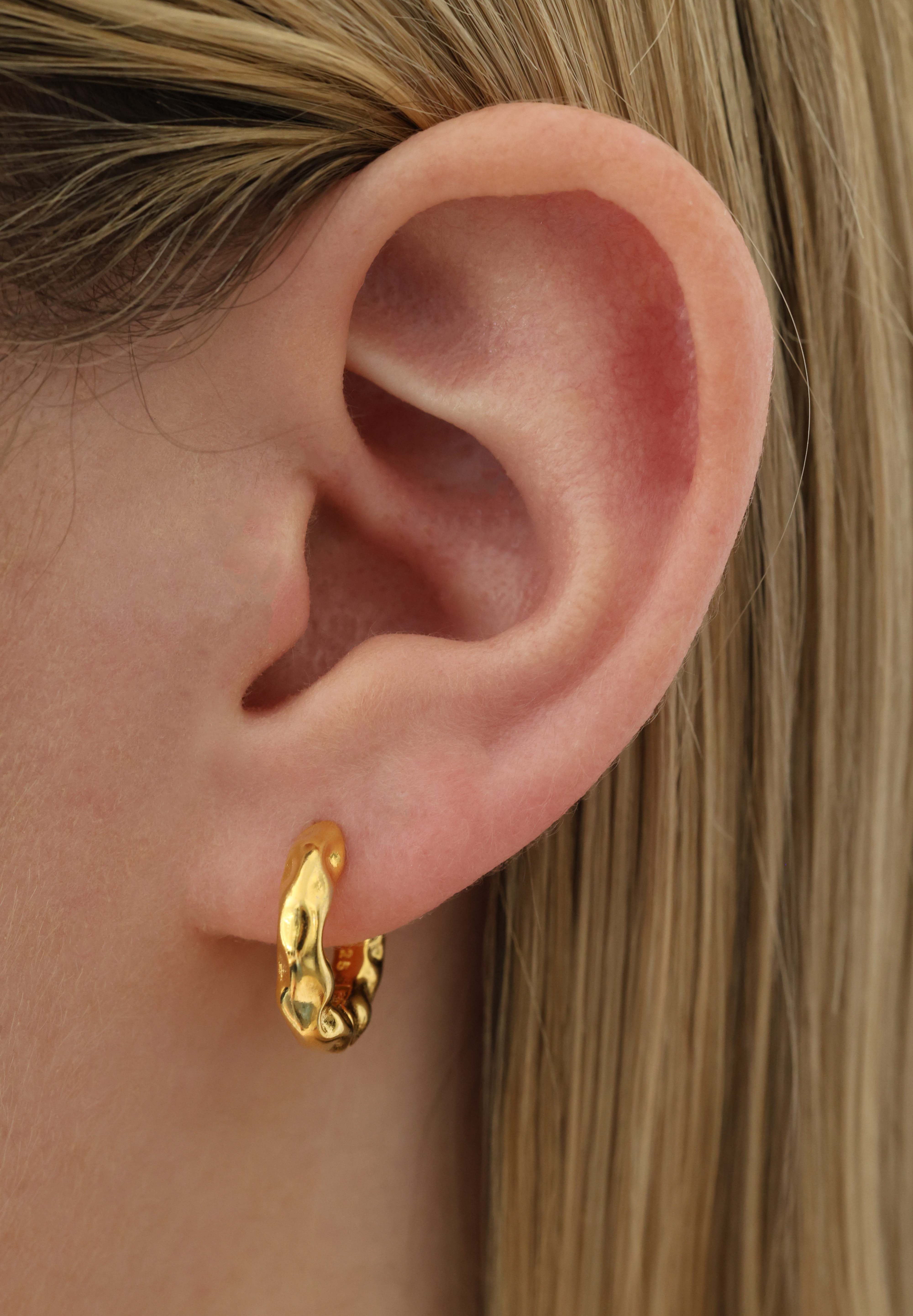 Hammered Gold Hoop Earrings