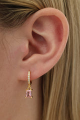 Baguette Dangle Earrings 4mm