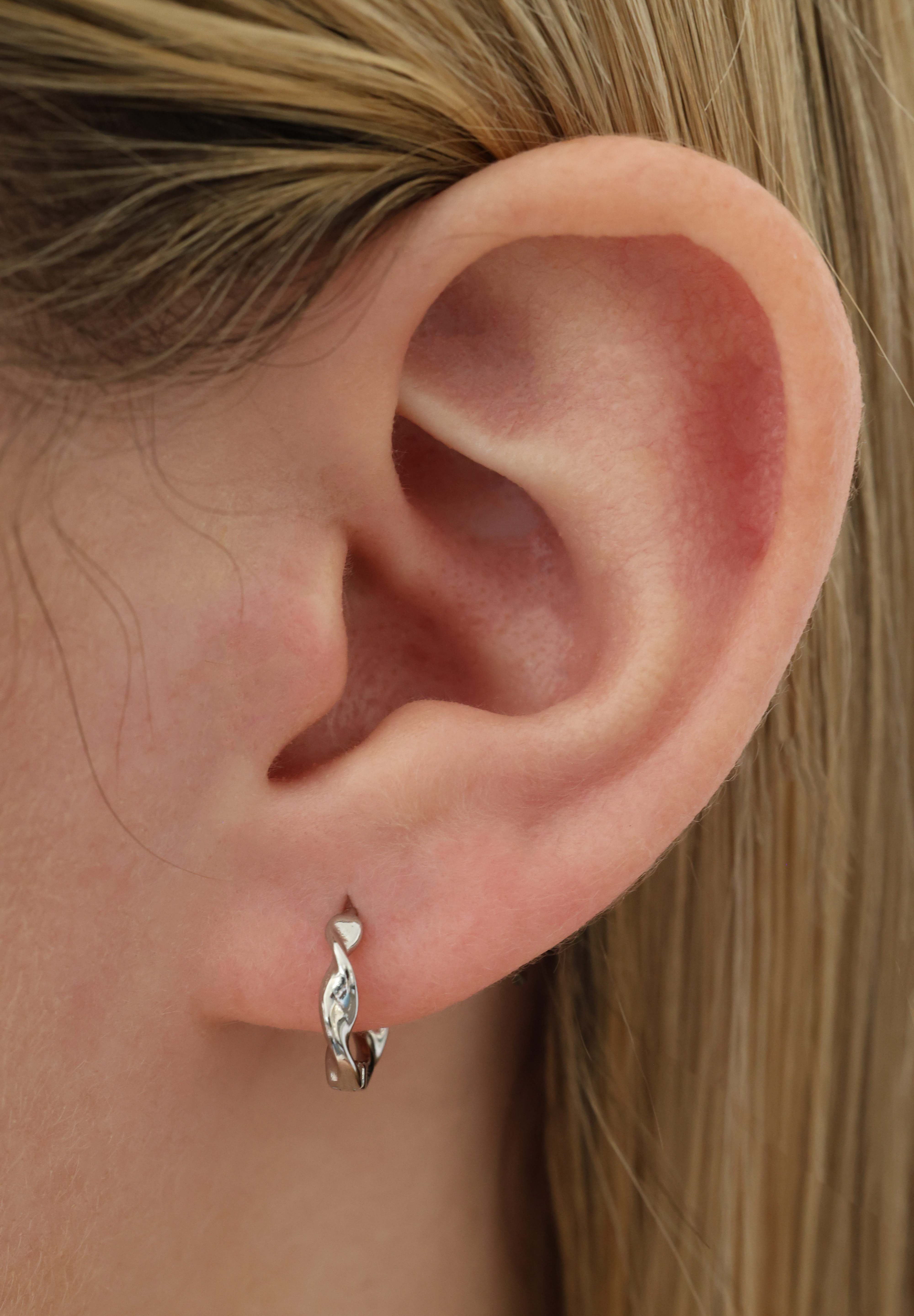 Twisted Hoop Sterling Silver-Silver