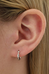 Twisted Hoop Sterling Silver-Silver