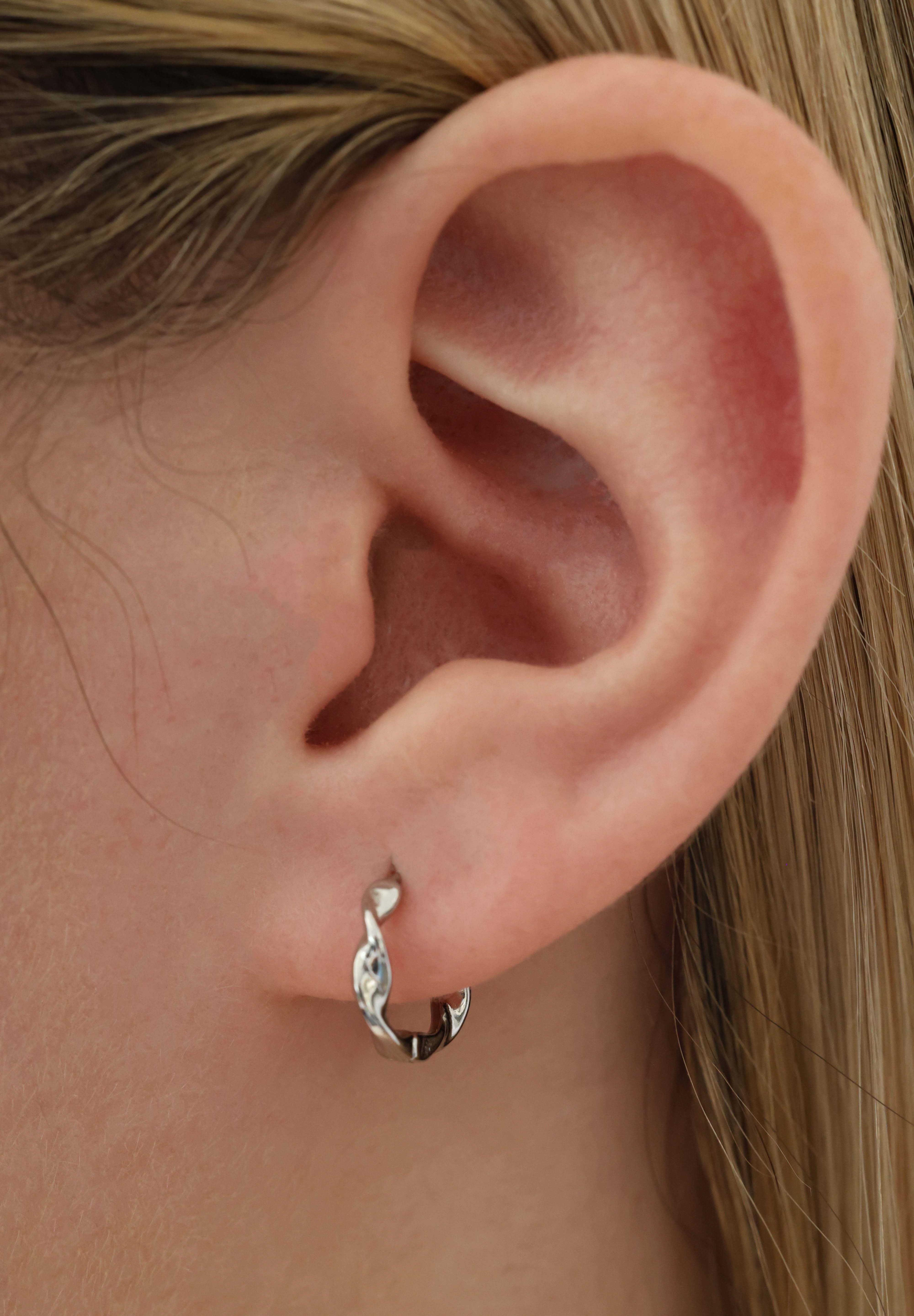 Twisted Hoop Sterling Silver-Silver