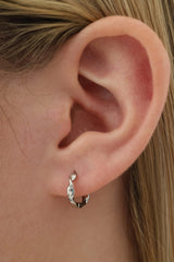 Twisted Hoop Sterling Silver-Silver