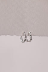 Hammered Rectangle Hoop Earrings
