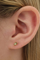 Tuni Marquise-Cut Peridot Stud Earrings- Sterling Silver