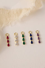 Charm Only- 3 Teardrop Gold- Sterling Silver