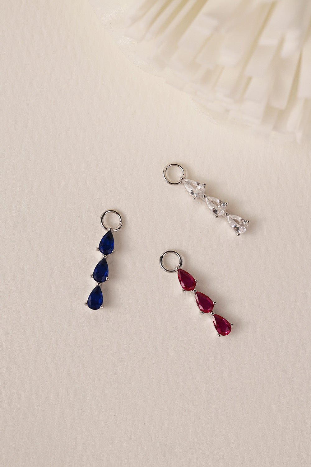 Charm Only- 3 Teardrop Silver- Sterling Silver