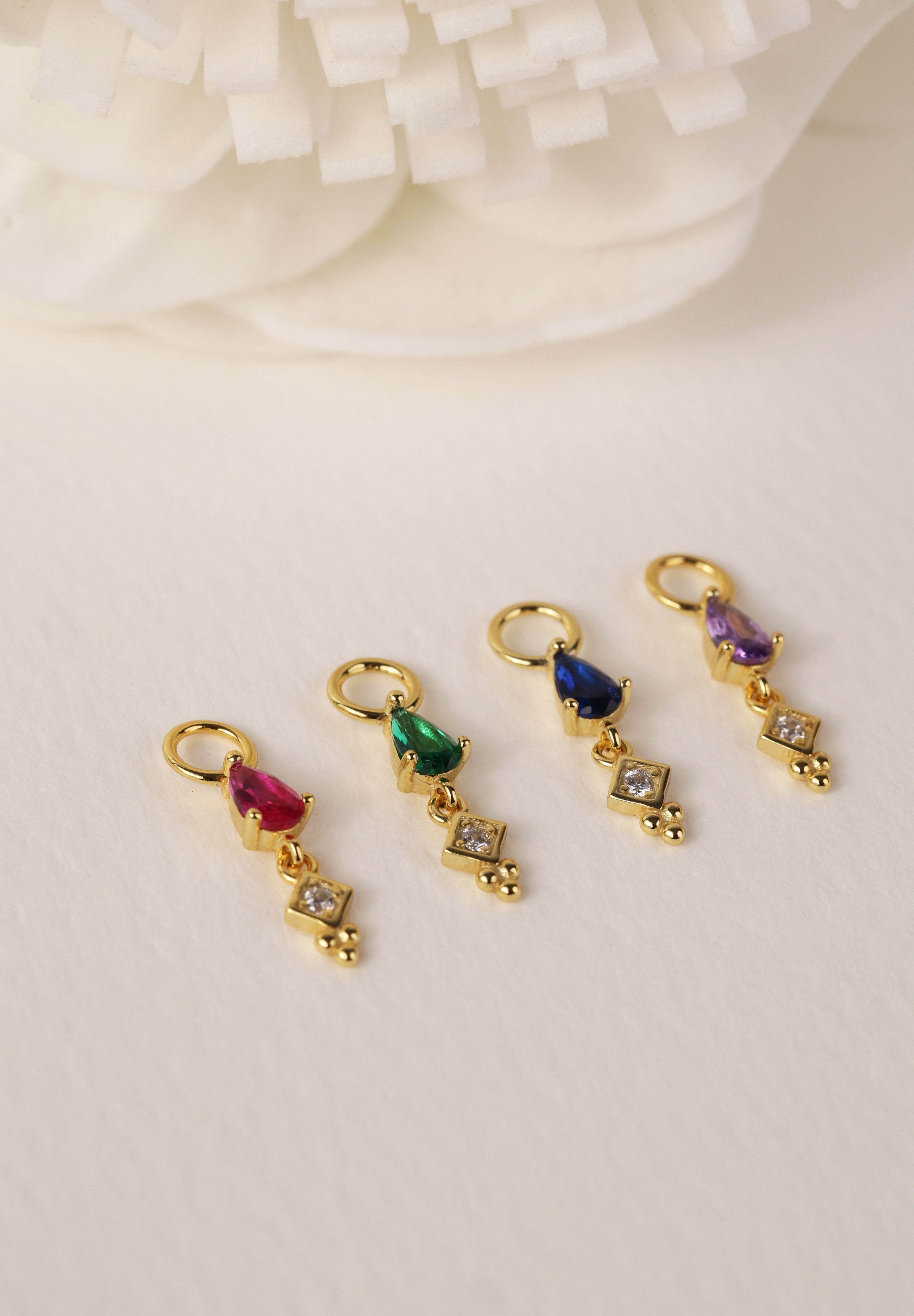 Charm Only- Teardrop Gold- Sterling Silver