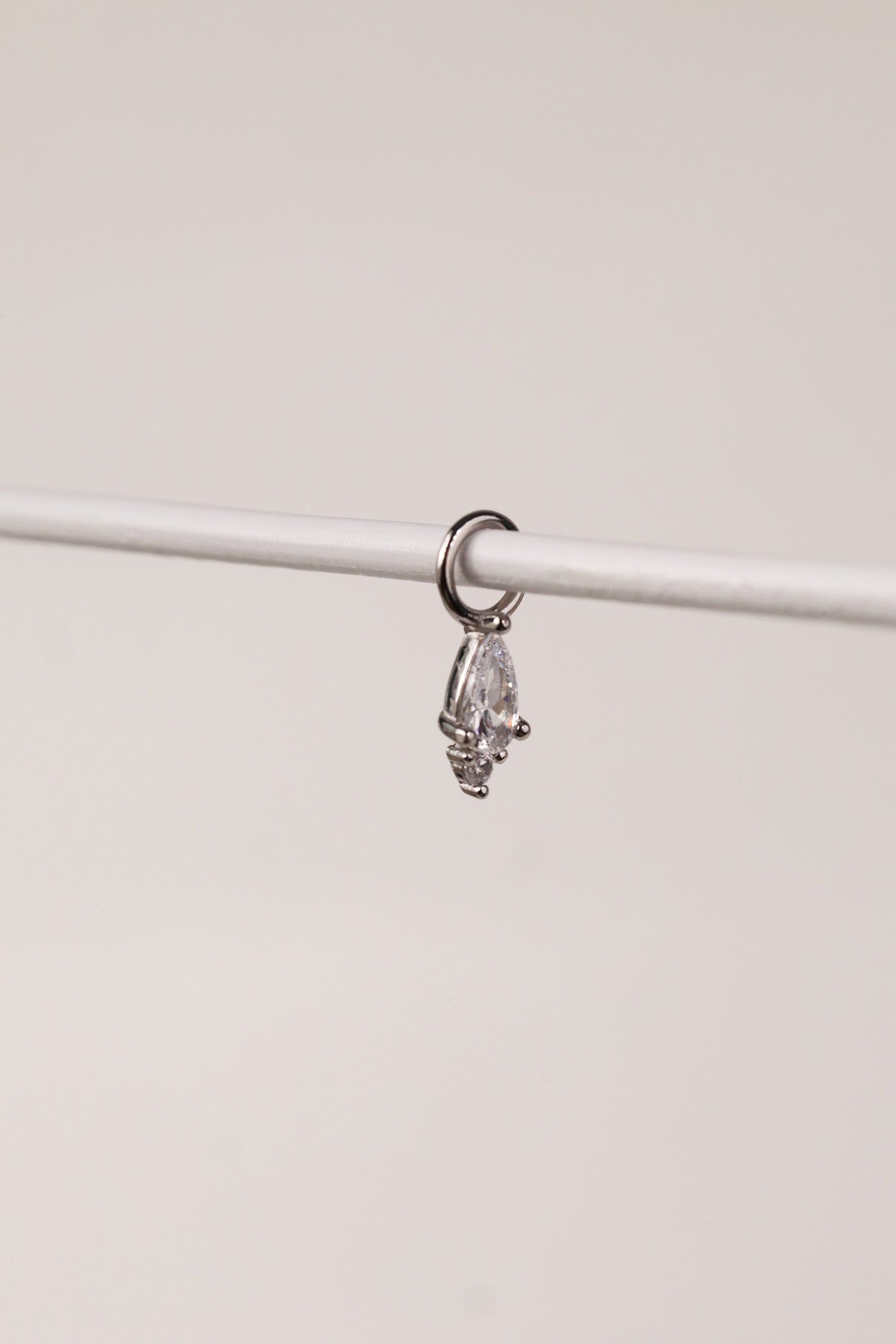 Charm Only- Single Clear Silver- Sterling Silver