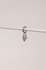 Charm Only- Single Clear Silver- Sterling Silver