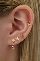 Viviana 3 Pieces Stud Earrings GOLD-Sterling Silver
