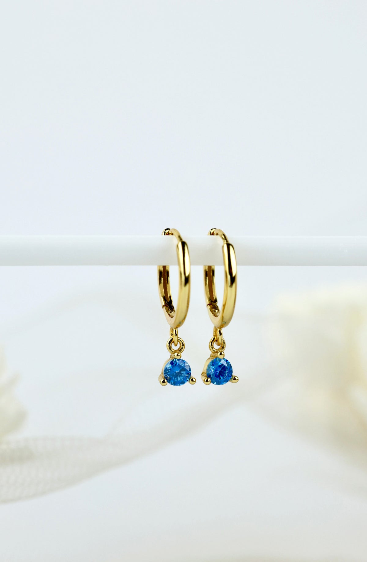 Azure Blue Gold Earrings – Stackable Statement Set – ANETT