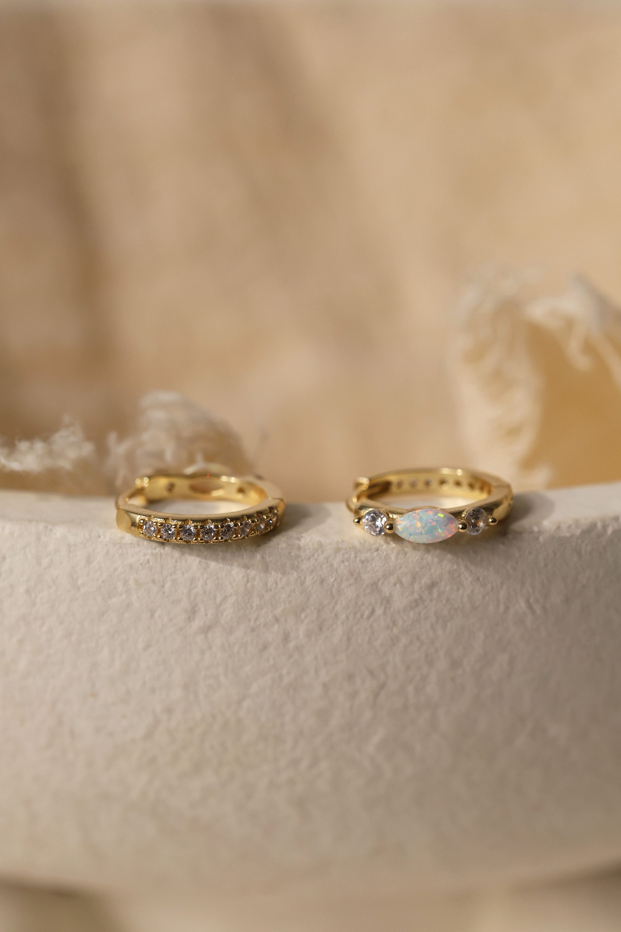 sterling silver opal gold hoop earrings