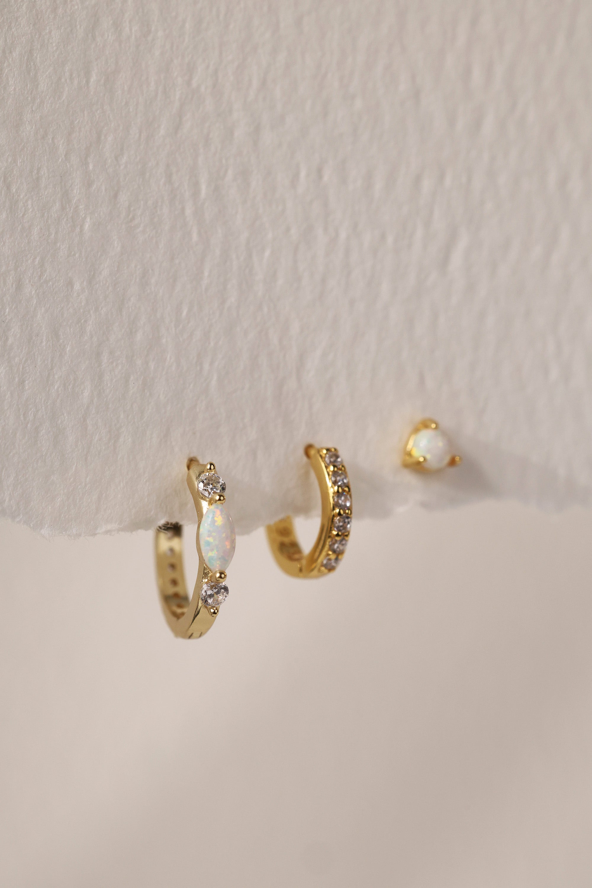 sterling silver opal gold hoop earrings