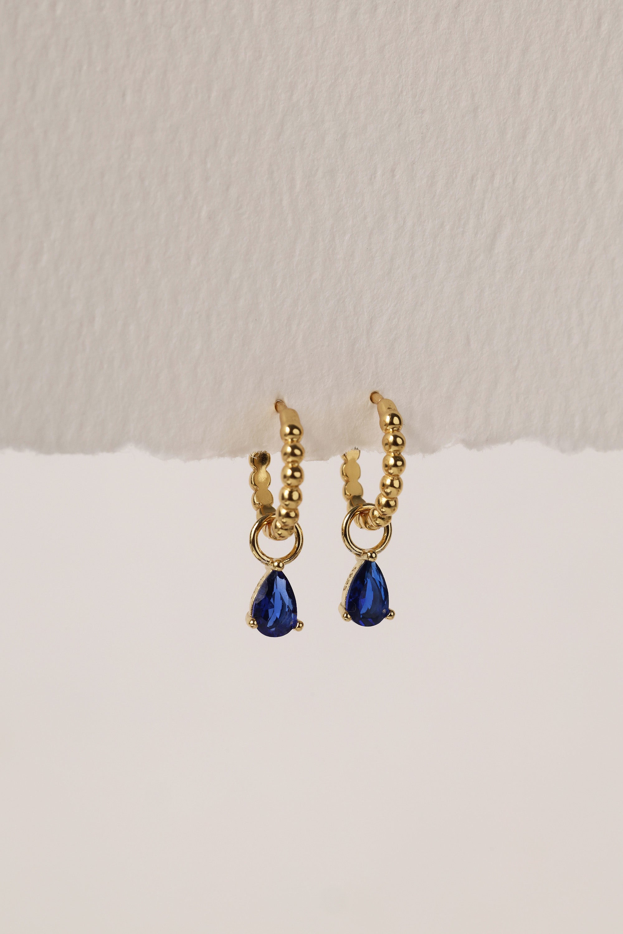 Blue Dangle Earrings with Princess Hoop