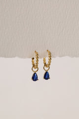 Blue Dangle Earrings with Princess Hoop