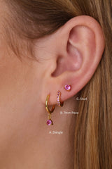 Julie Pink Gold Earrings - Sterling Silver