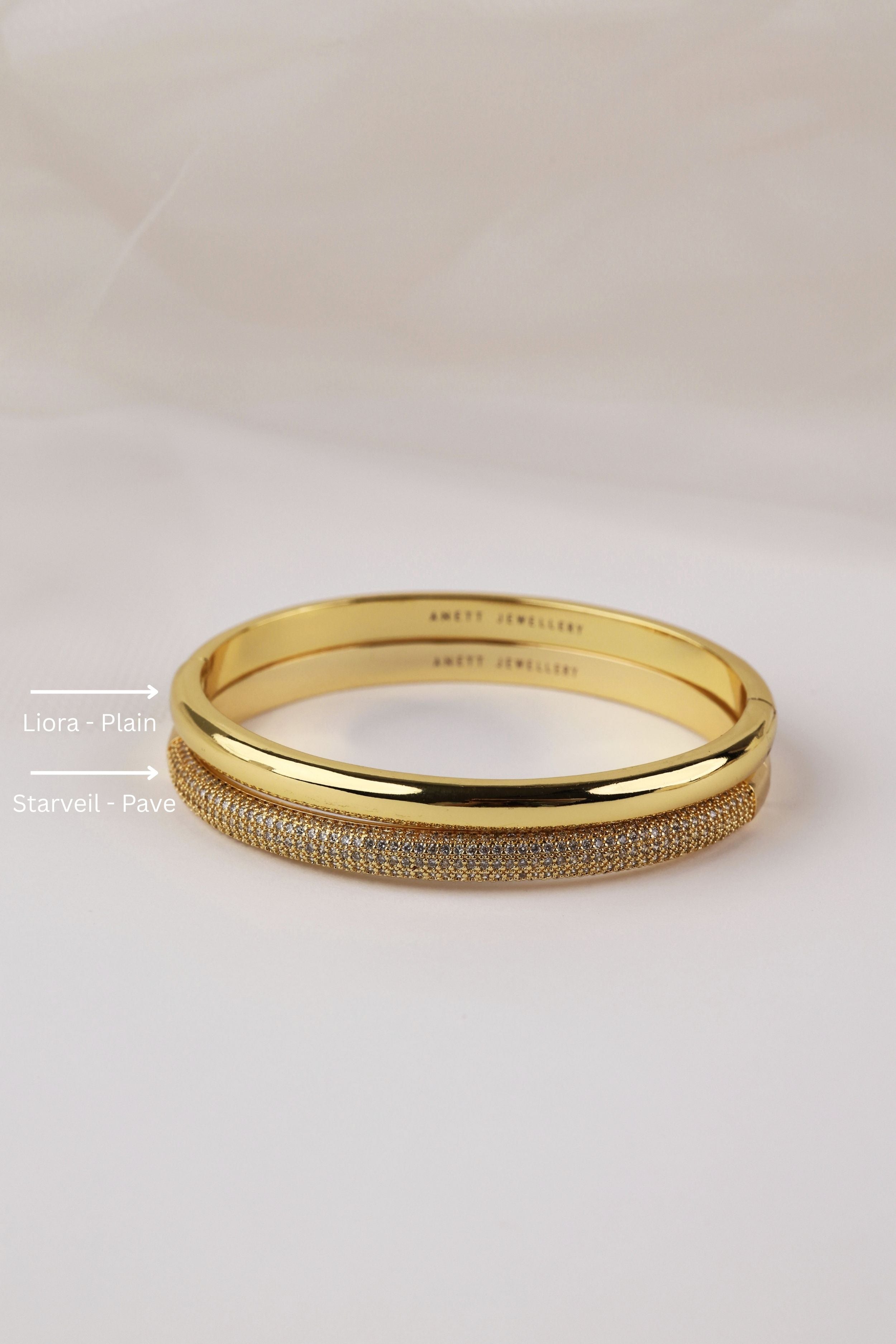 Liora & Starveil Oval Bangles Gold