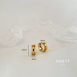 4mm Gold Hoop 2 Side Pave Earrings