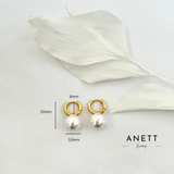 Yura Pearl Hoop Gold Earrings