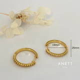 25mm Big Cubic Paved SILVER Hoop Earrings