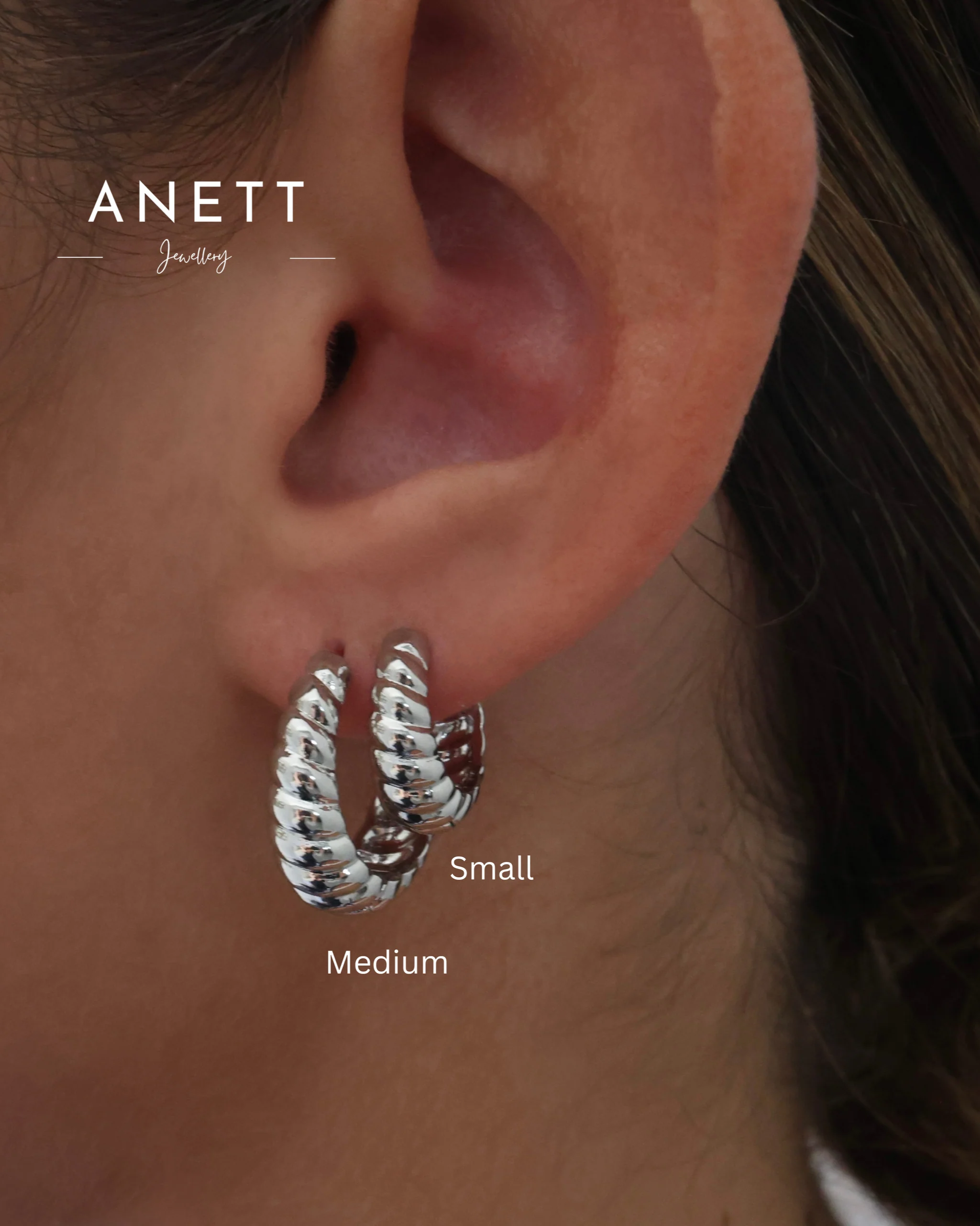 Tamara Twist Hoop Earrings SILVER