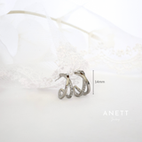 Jessica X Cross Hoop Earrings SILVER
