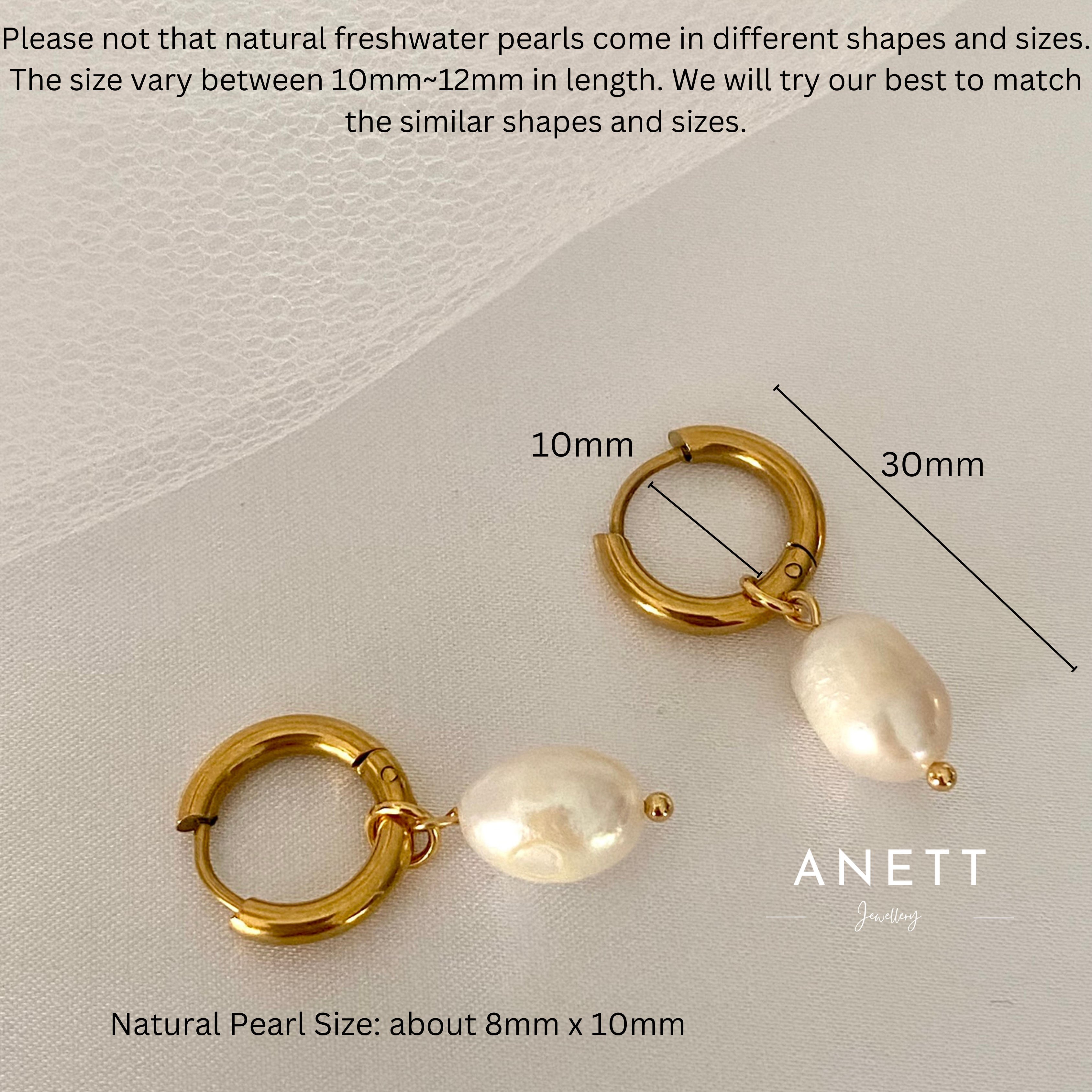 Natural Pearl Drop Stainless Steel Earring