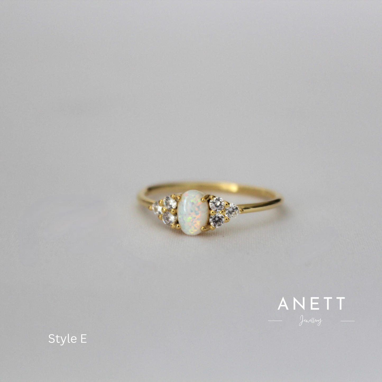 Dainty Opal Stacking Gold Ring