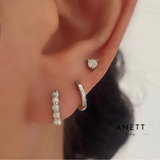 Suzy Opal Pave Huggie Hoop SILVER