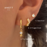 Tiny Opal Star Dangle Earrings