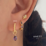 Purple CZ Dangle Earrings 3 Pair Gift Box Set