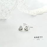 925 Sterling Silver Dainty Love Heart Stud Earrings