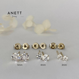 Chain CZ Dangle Ear Stack Silver