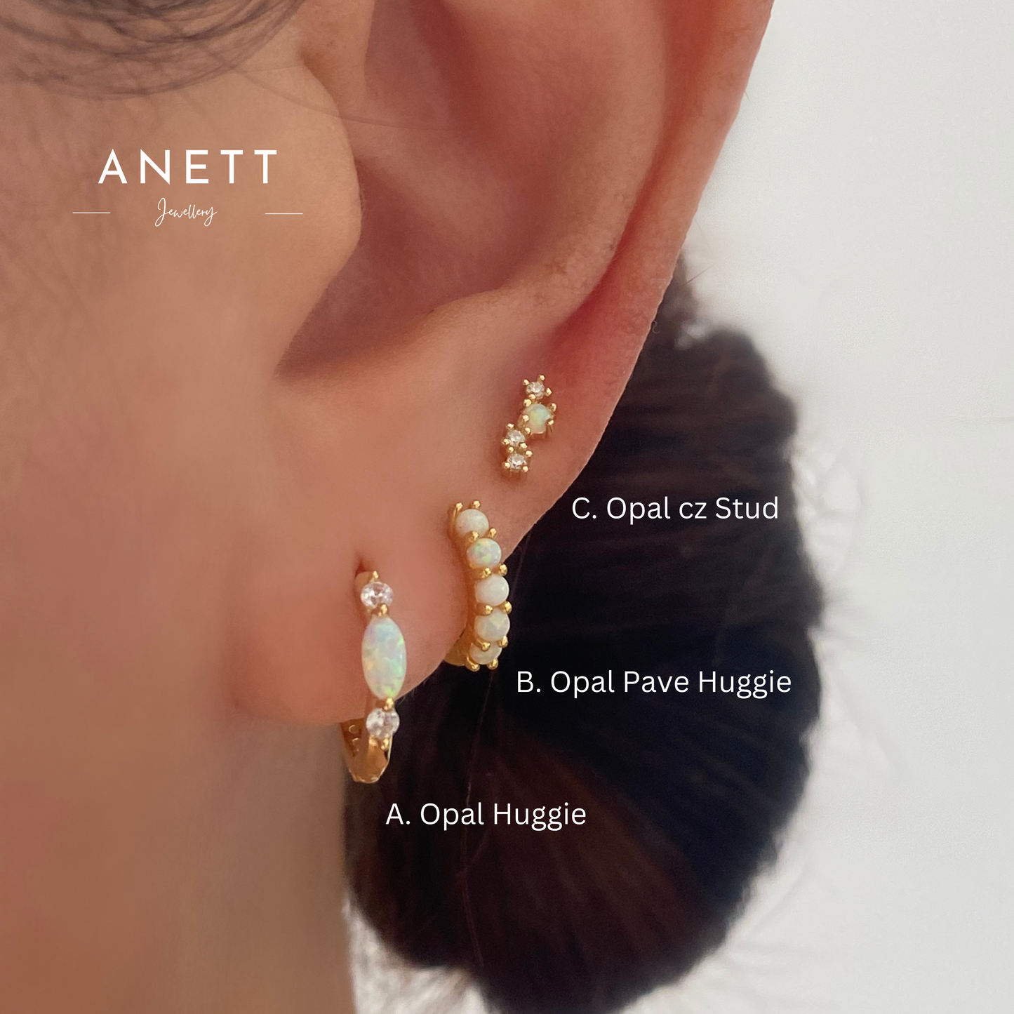 Opal Opal Opal Earring Set GOLD ANETT