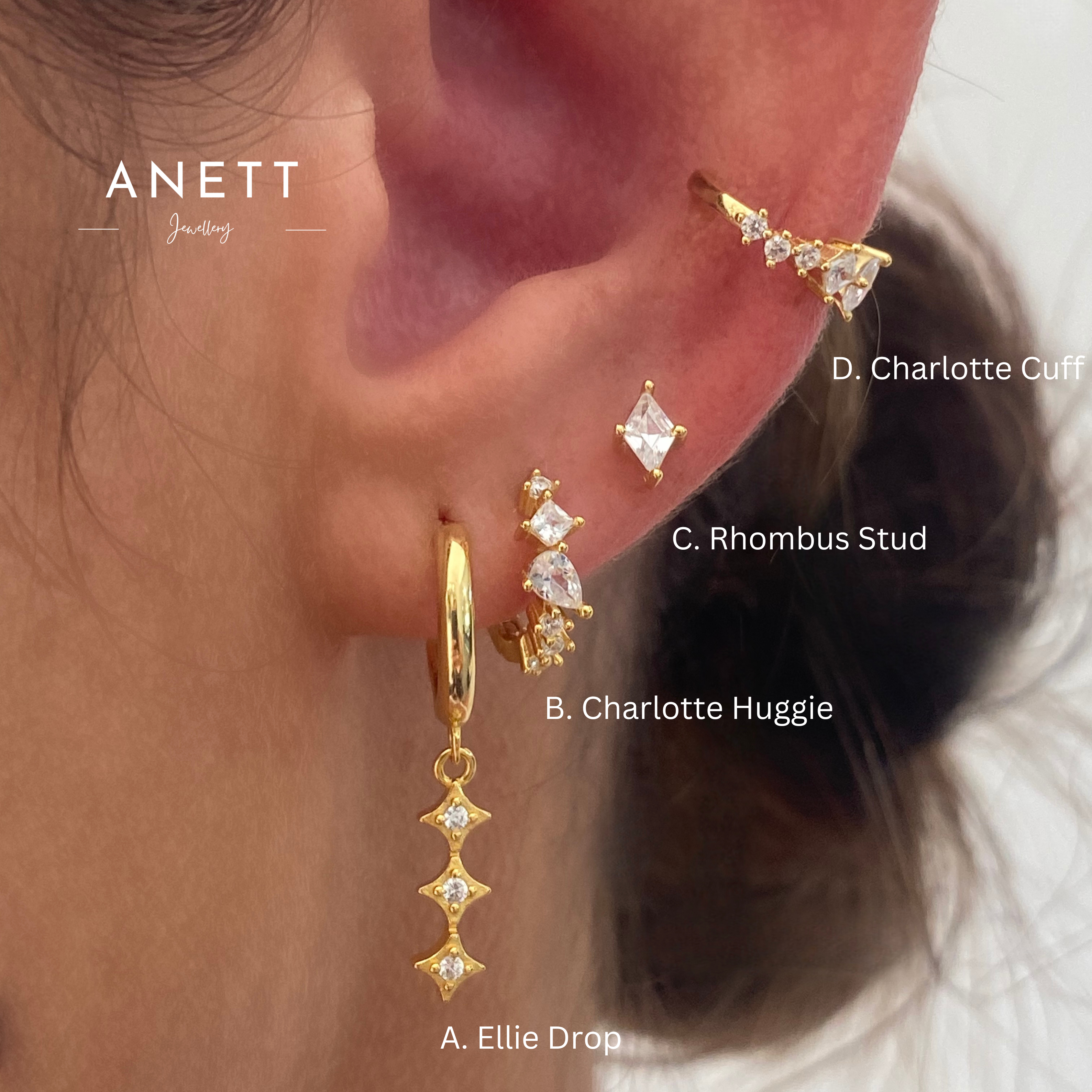 Charlotte Huggie Hoop Earrings